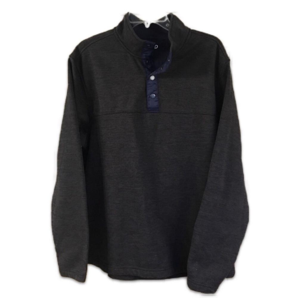 IZOD Men's Dark Gray Fleece Pullover, Size Large, Jacket